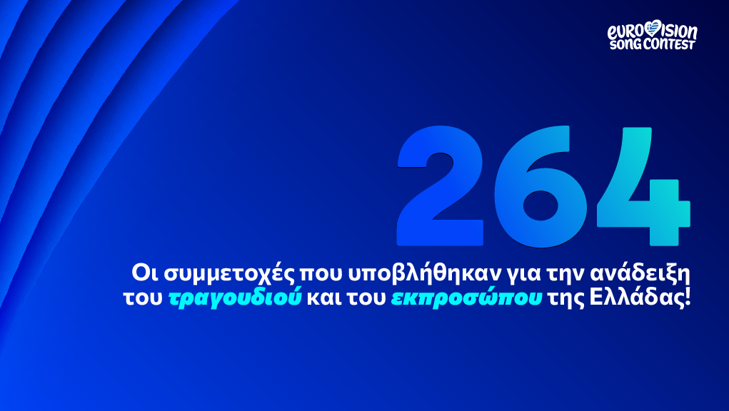 ΕUROVISION 2026: 264 συμμετοχές υποβλήθηκαν για την ανάδειξη του τραγουδιού και του εκπροσώπου της Ελλάδας